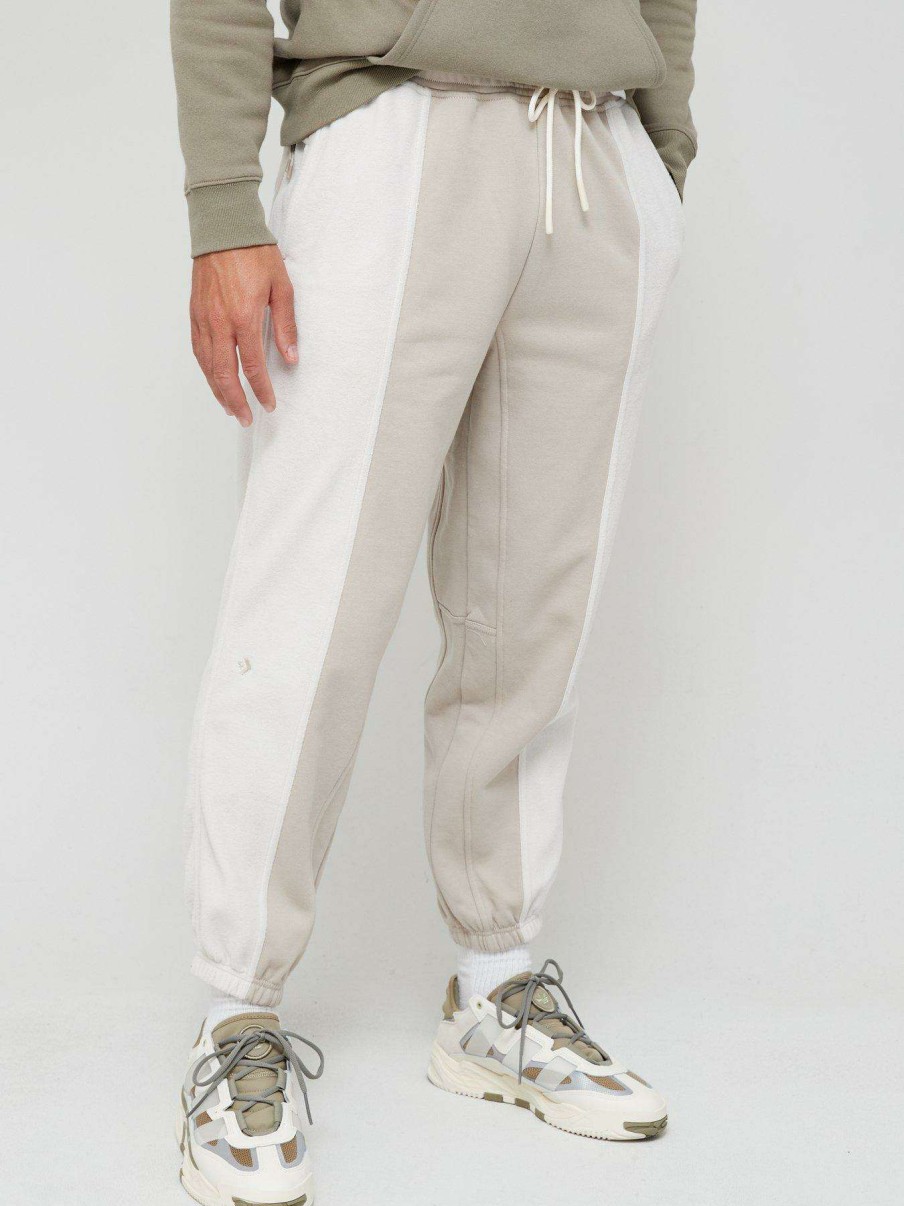 Men * | Converse Star Chevron Pocket Panelled Knit Joggers Stone