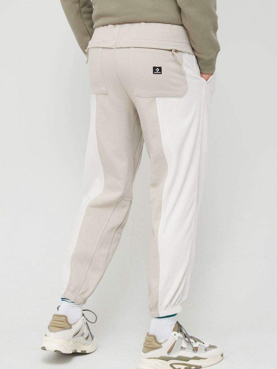 Men * | Converse Star Chevron Pocket Panelled Knit Joggers Stone