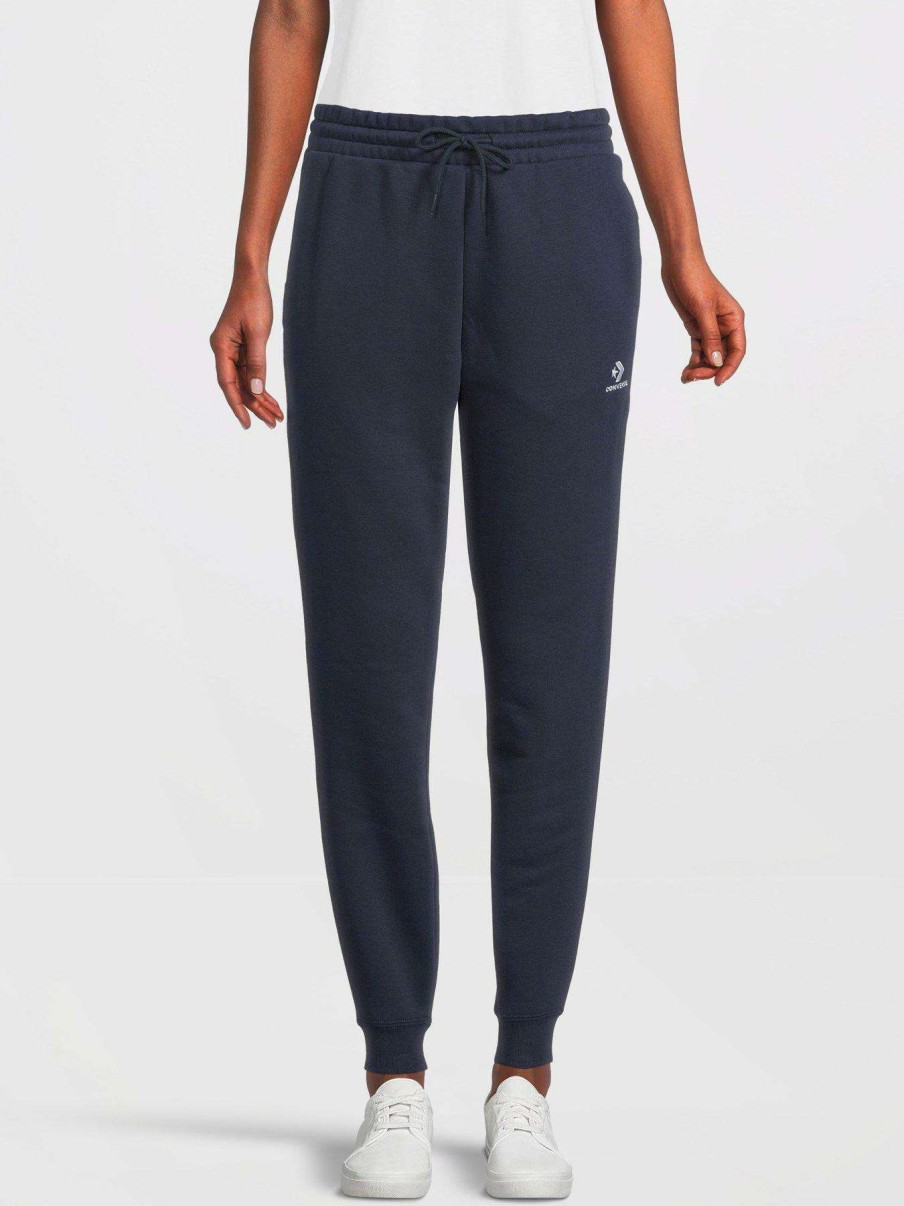 Women * | Converse Left Star Chevron Fleece Jogging Bottoms Navy