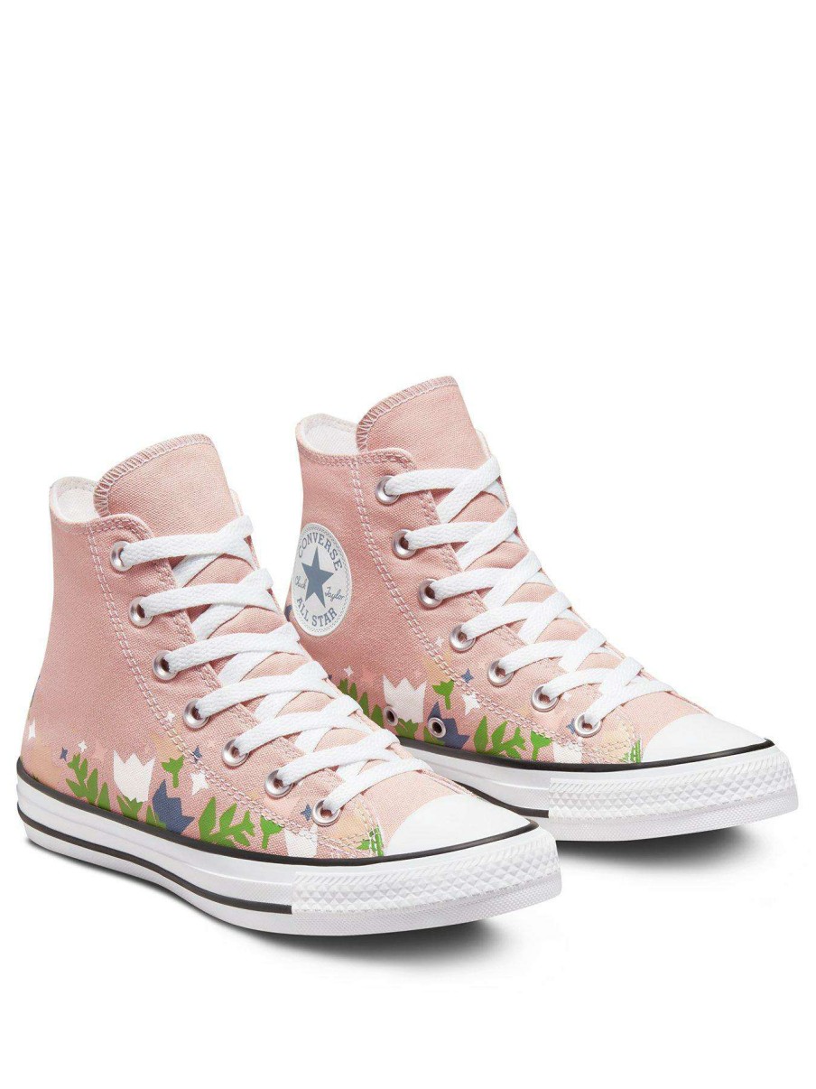 Women * | Converse Chuck Taylor All Star Crafted Florals Hi Top Plimsolls Pink