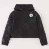 Kids * | Converse Older Girls Printed Boxy Star Hoodie Black