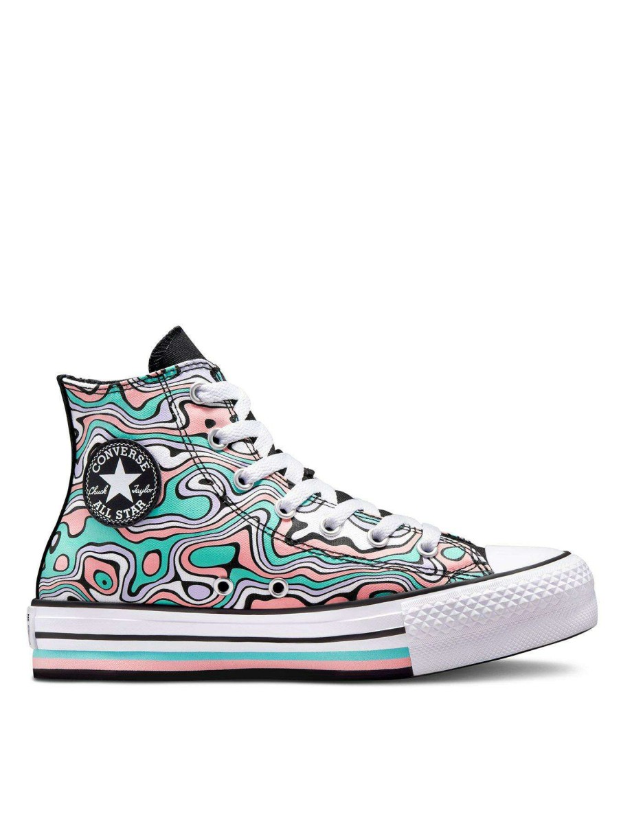 Kids * | Converse Chuck Taylor All Star Sunset Swirl Junior Hi Top Trainers