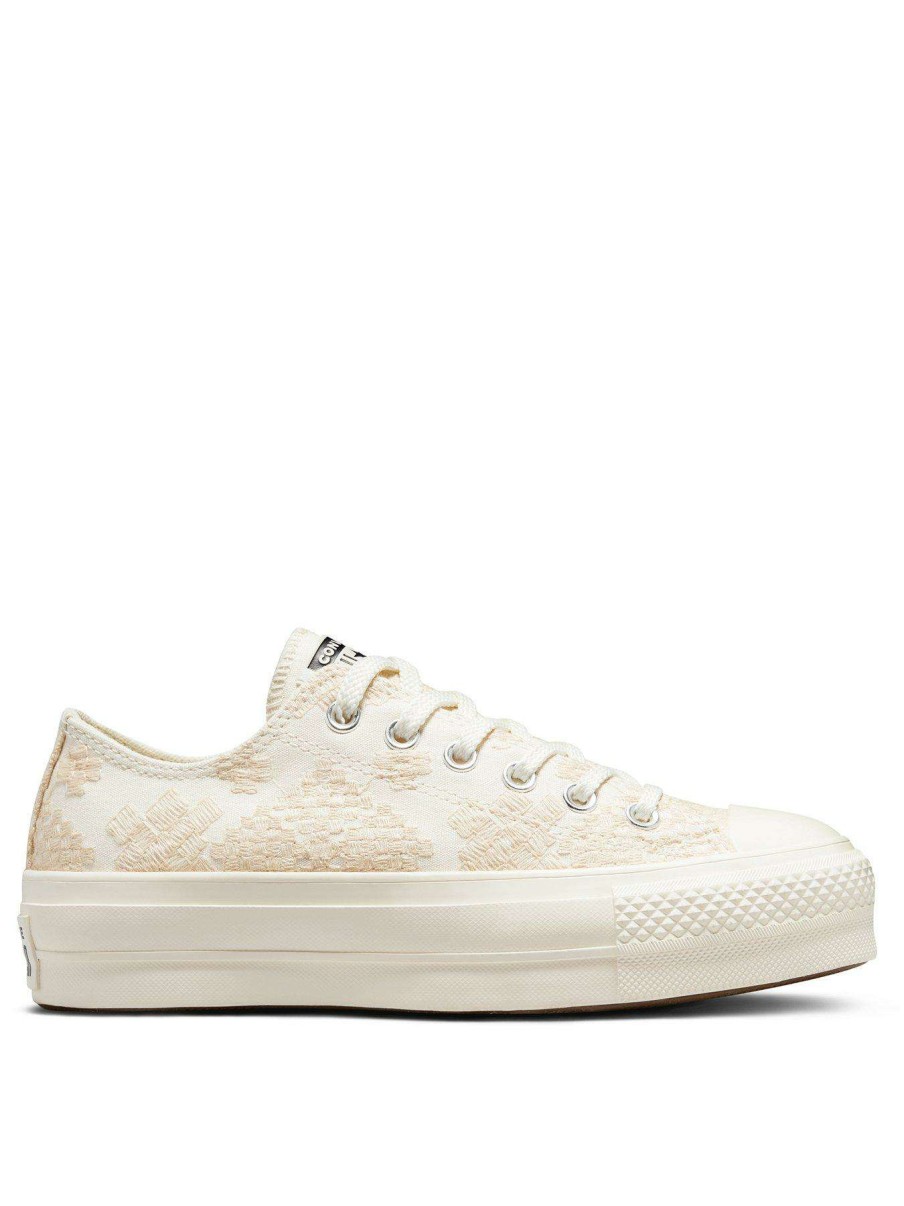 Women * | Converse Chuck Taylor All Star Lift Broderie Ox Cream/White