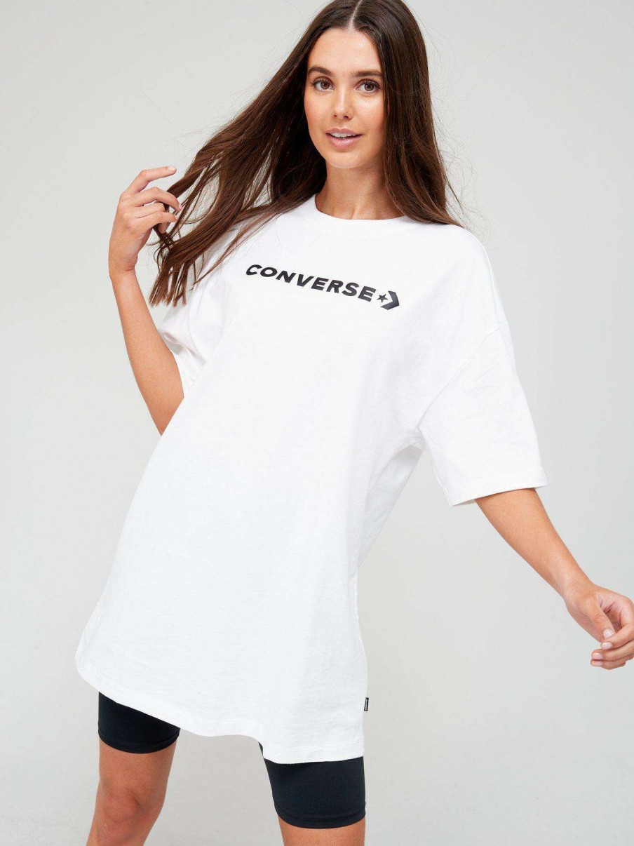 Women * | Converse Oversized Wordmark Tee