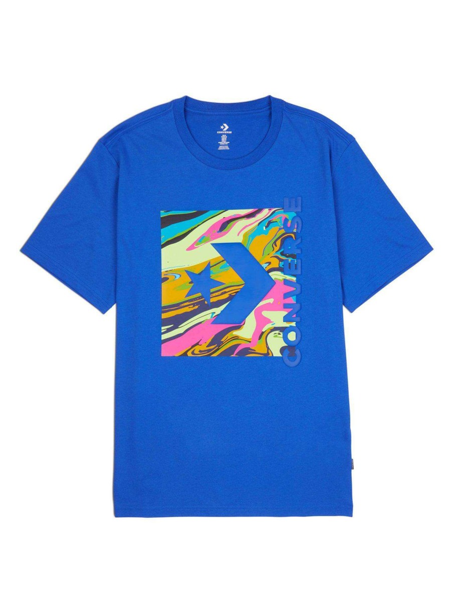 Men * | Converse Star Chevron '90S Marbled Graphic T-Shirt Blue/Multi