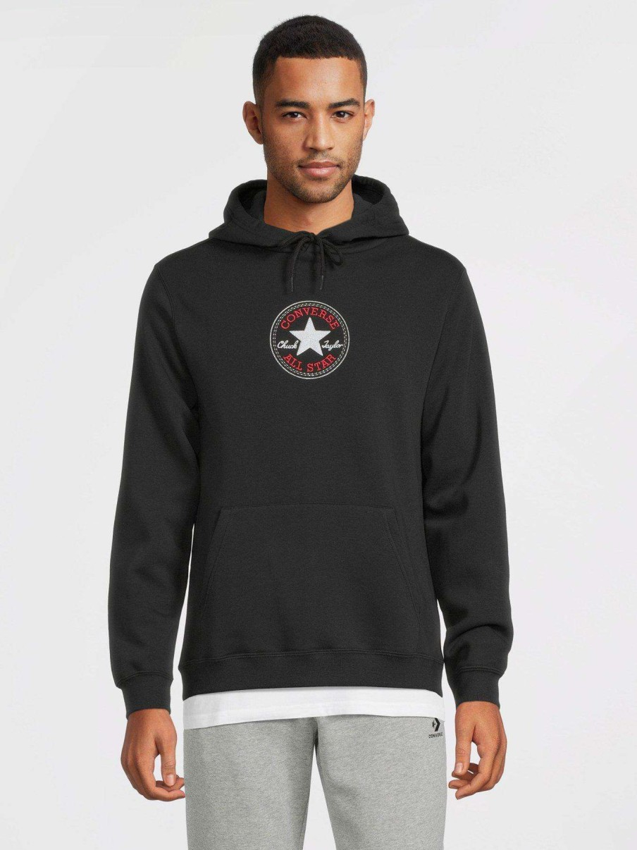 Men * | Converse Chuck Taylor Patch Graphic Pullover Hoodie Black