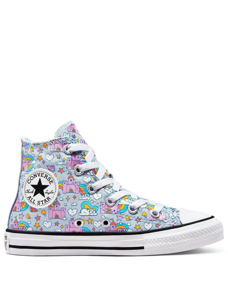 Kids * | Converse Kids Chuck Taylor All Star Childrens Rainbow Castles Trainers Blue/Pink