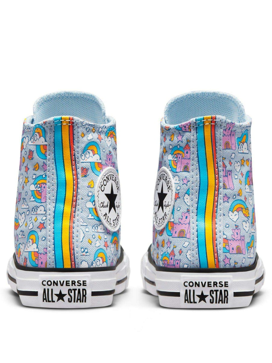 Kids * | Converse Kids Chuck Taylor All Star Childrens Rainbow Castles Trainers Blue/Pink