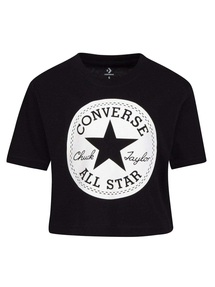 Kids * | Converse Older Girls Signature Chuck Patch Boxy T-Shirt Black