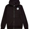 Kids * | Converse Fleece Printed Chuck Patch Full Zip Hoodie Black