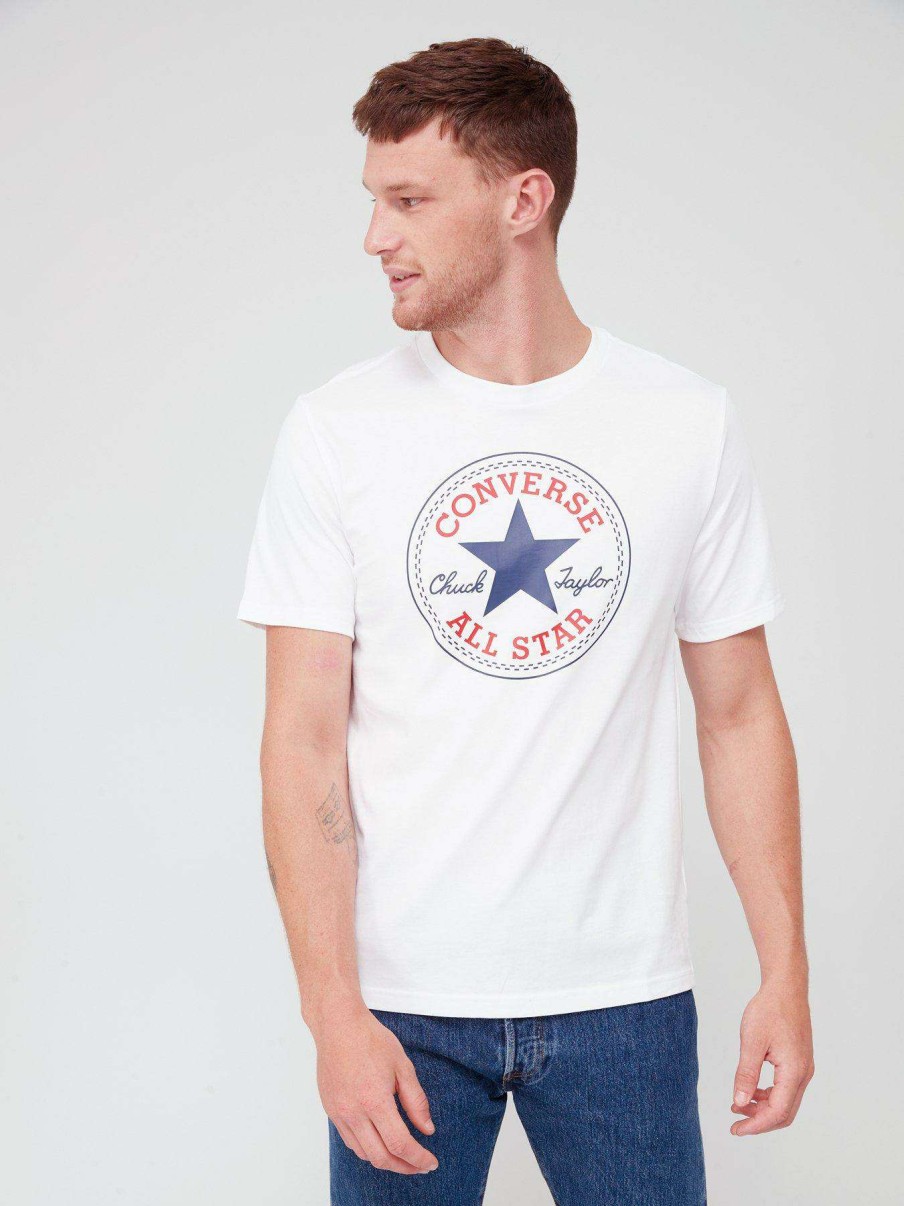 Men * | Converse Chuck Taylor Patch Graphic Short Sleeve Tee White