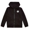 Kids * | Converse Fleece Printed Chuck Patch Full-Zip Hoodie Black