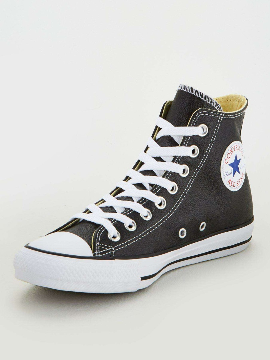 Men * | Converse Chuck Taylor All Star Leather Hi Black