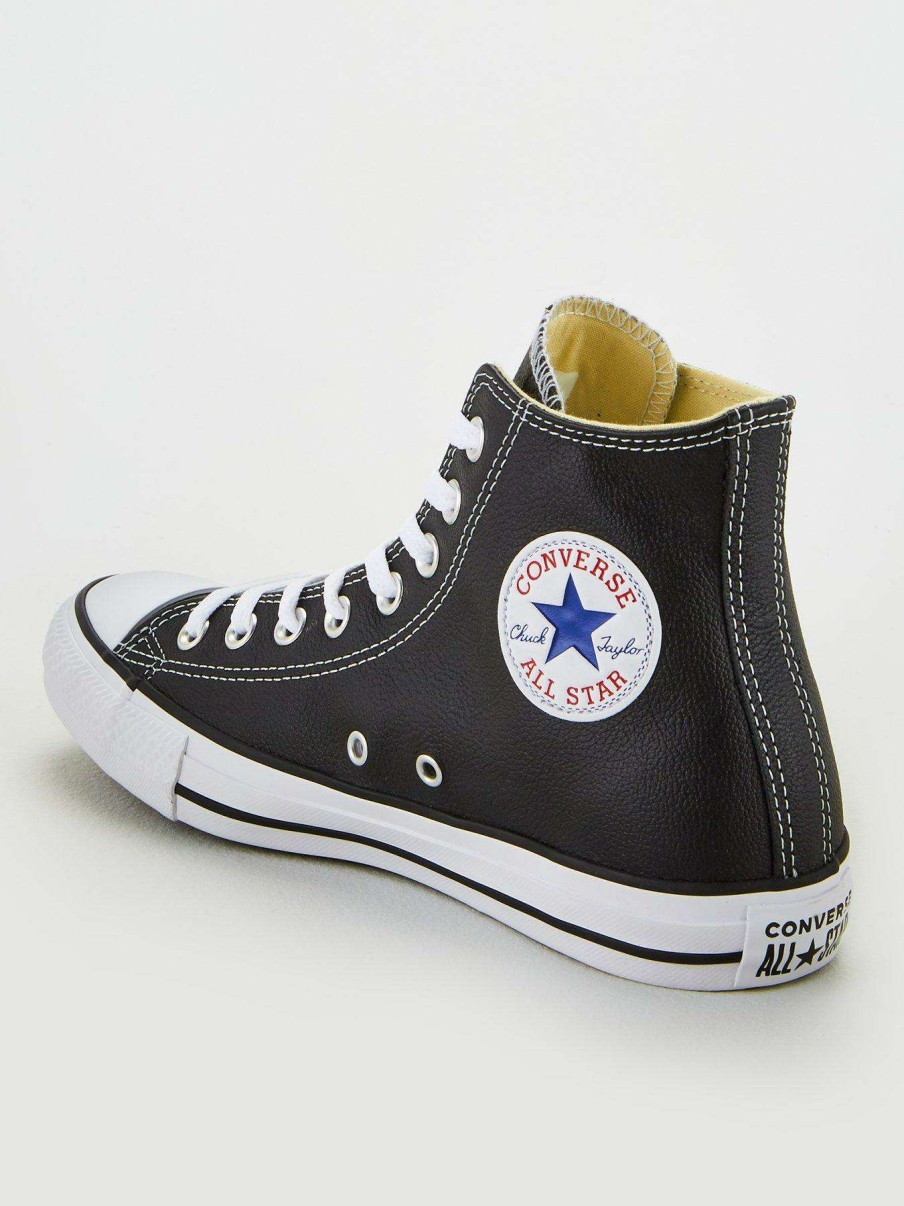 Men * | Converse Chuck Taylor All Star Leather Hi Black