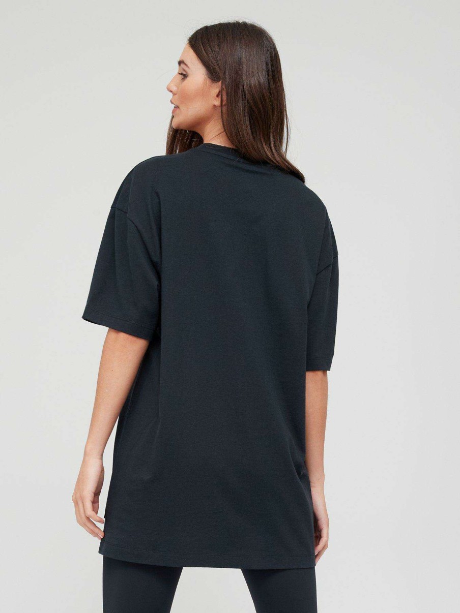 Women * | Converse Oversized Wordmark Top Black