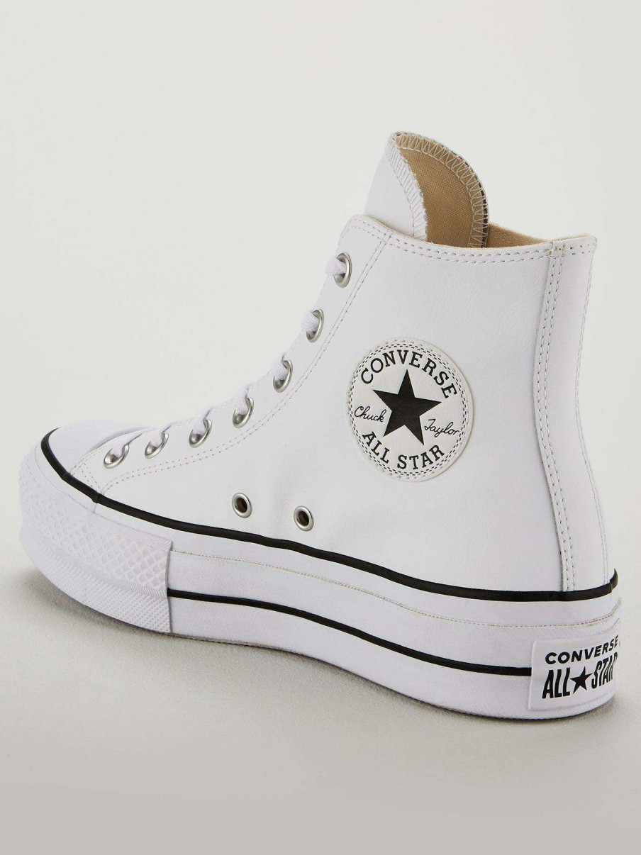 Women * | Converse Chuck Taylor All Star Leather Lift Platform Hi-Tops White