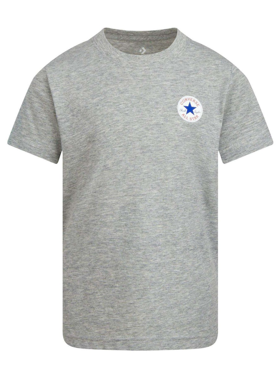 Kids * | Converse Younger Boy Ss Printed Chuck Taylor Patch T-Shirt Grey