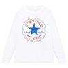 Kids * | Converse Younger Chuck Patch Long Sleeve T-Shirt White