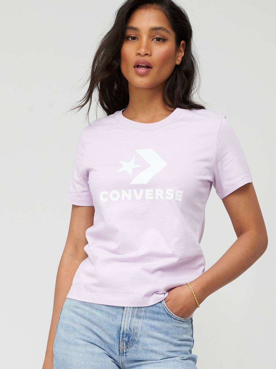 Women * | Converse Star Chevron T-Shirt Purple