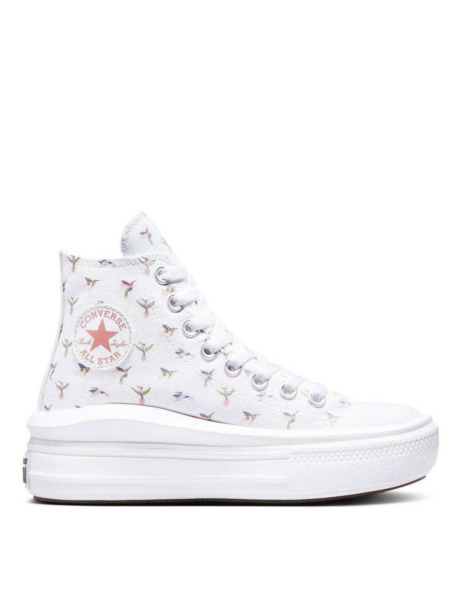 Kids * | Converse Chuck Taylor All Star Move Hummingbird Platform Junior Hi Top Trainers