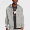 Men * | Converse Embroidered Star Chevron Left Chest Full Zip Hoodie Grey Marl