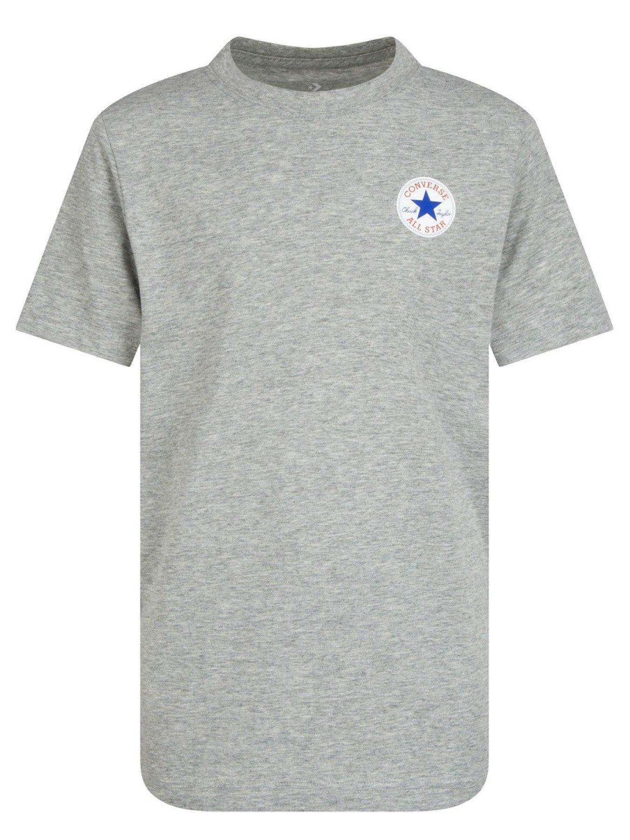 Kids * | Converse Older Boys Short Sleeve Printed Chuck Taylor Patch T-Shirt Grey