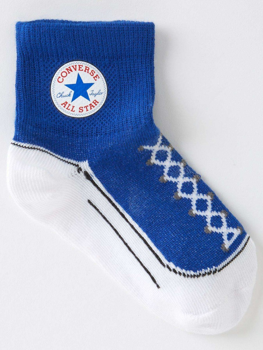 Gifts * | Converse Younger Chuck Infant Toddler 3 Pack Quarter Socks Blue