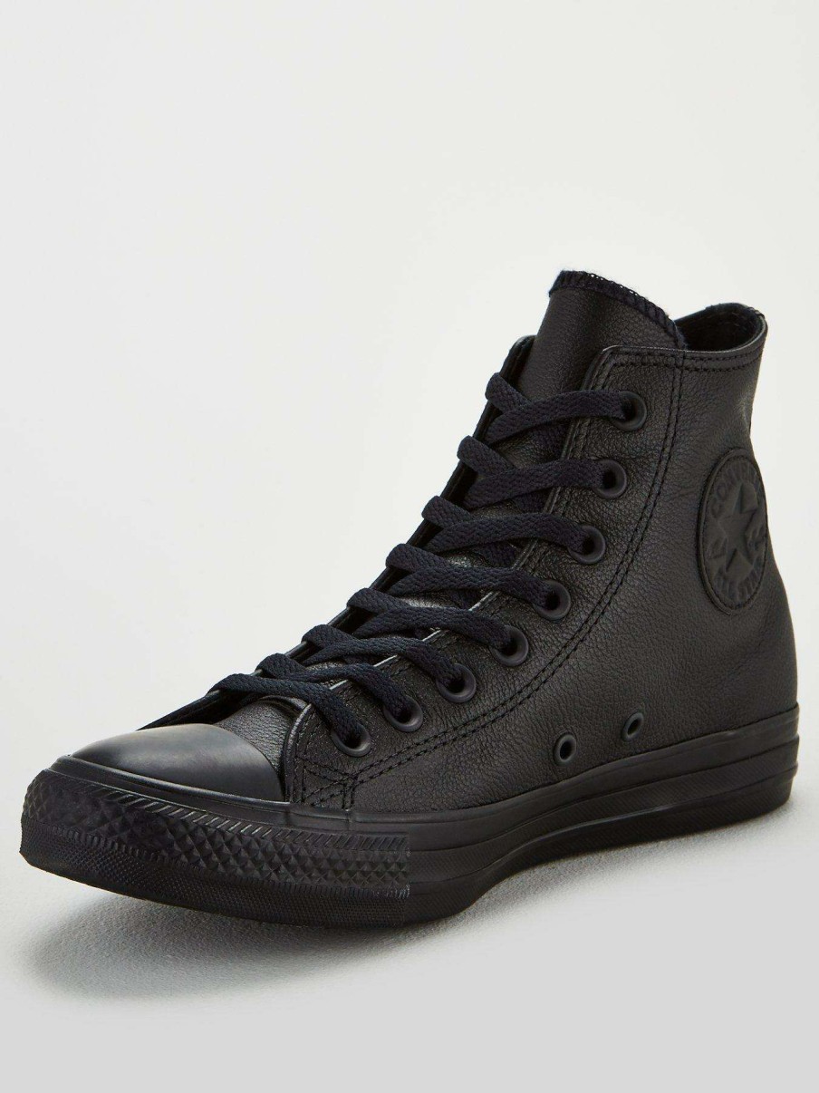 Men * | Converse Chuck Taylor All Star Leather Hi-Tops Black