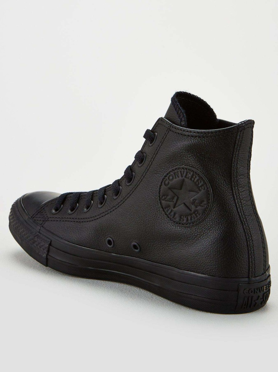 Men * | Converse Chuck Taylor All Star Leather Hi-Tops Black