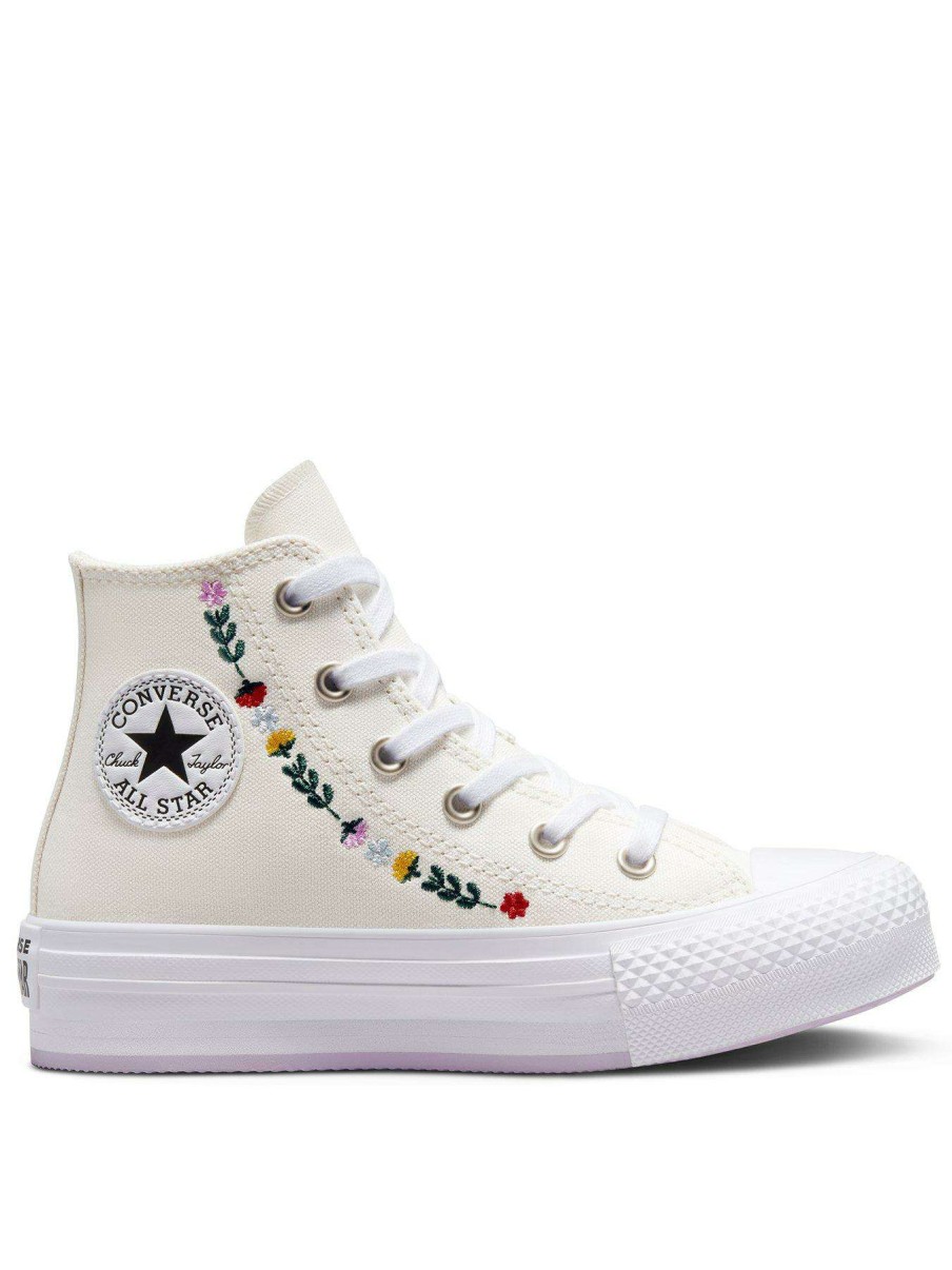 Kids * | Converse Chuck Taylor All Star Childrens Eva Embroidered Lift Trainers Off White