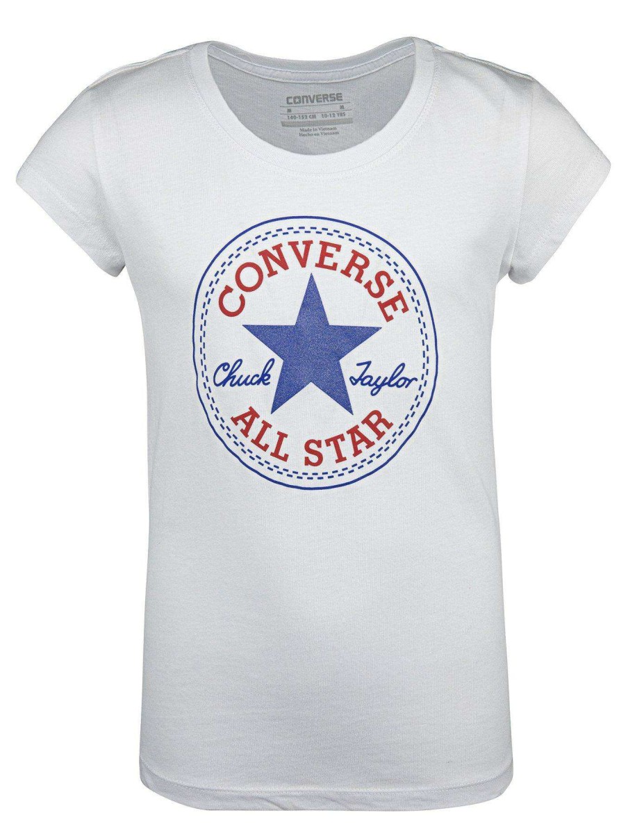 Kids * | Converse Older Girls Chuck Patch T-Shirt White