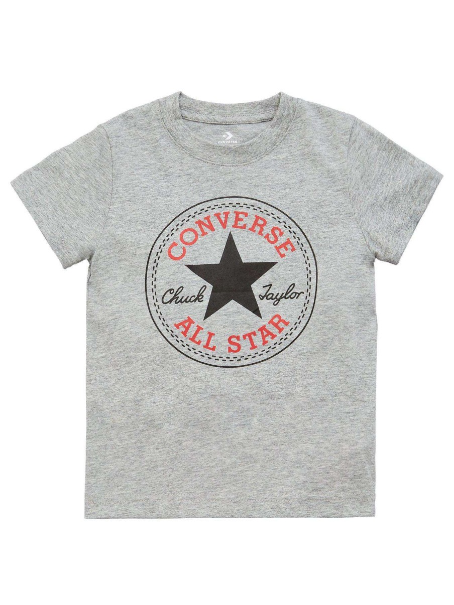 Kids * | Converse Core Chuck Patch T-Shirt Grey