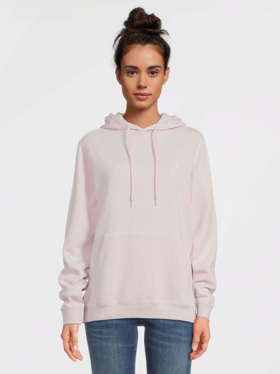 Women * | Converse Left Chest Star Chev Emb Classic Hoodie Pink