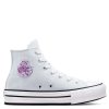 Kids * | Converse Chuck Taylor All Star Hi Junior Girls Eva Lift Glitter Platform Trainers -White/Silver