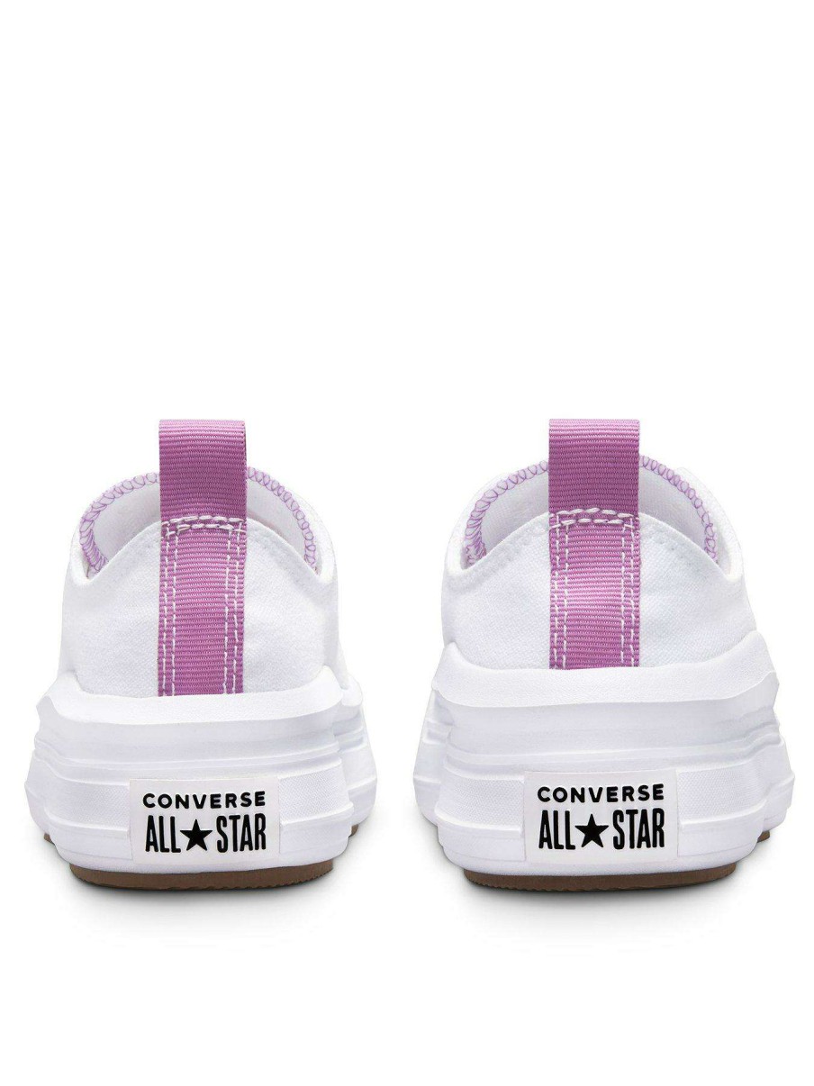 Kids * | Converse Chuck Taylor All Star Ox Childrens Girls Move Canvas Platform Trainers -White/Purple