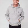 Men * | Converse Embroidered Star Chevron Left Chest Pullover Hoodie Grey