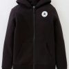 Kids * | Converse Younger Fleece Printed Chuck Patch Full-Zip Hoodie Black