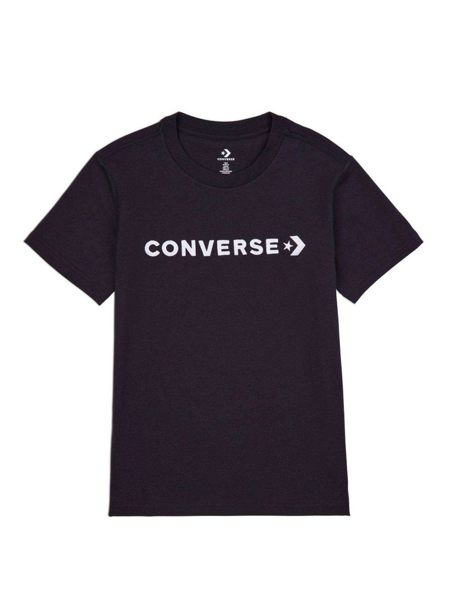 Women * | Converse Glossy Wordmark T-Shirt Black