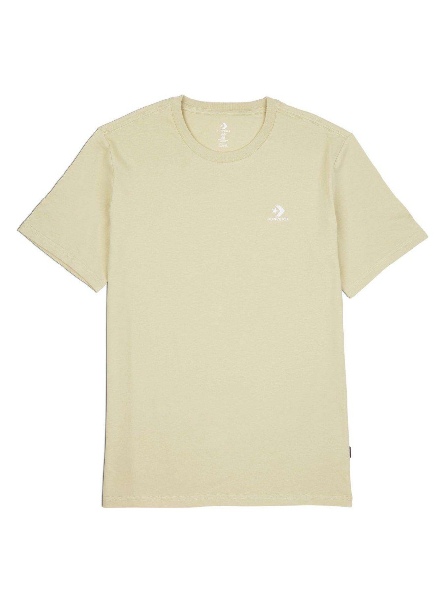 Men * | Converse Embroidered Star Chevron Left Chest T-Shirt Beige