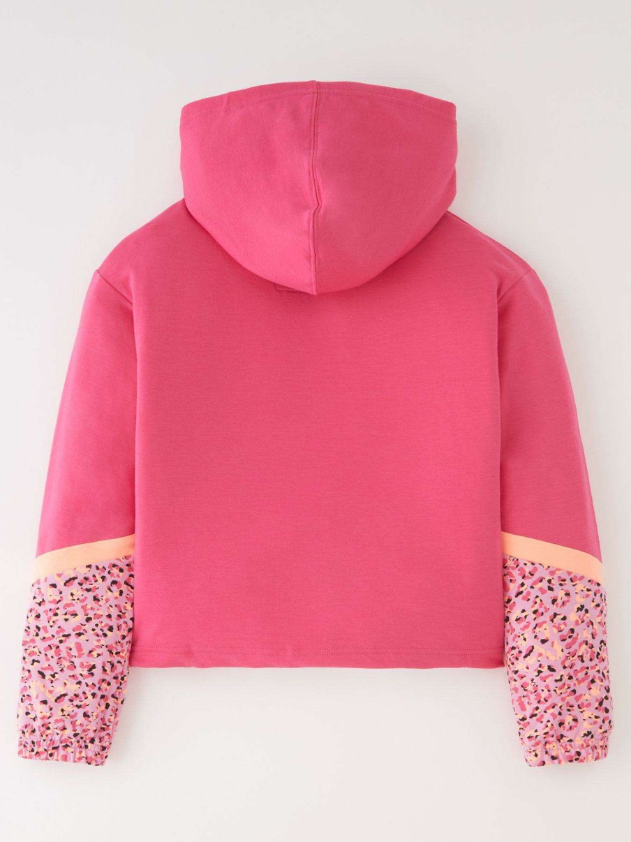 Kids * | Converse Older Girls Colorblocked Printed Hoodie Pink