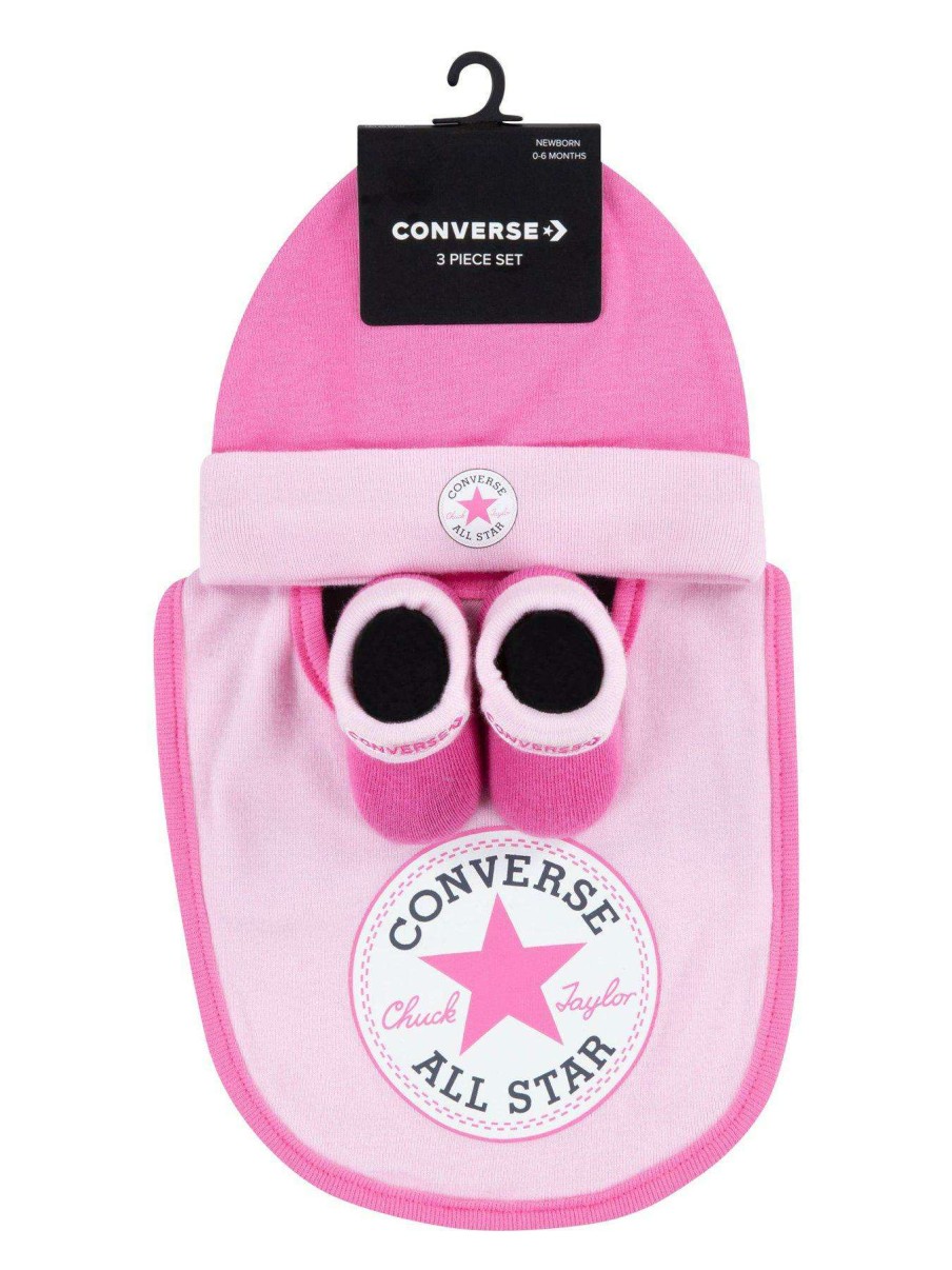 Gifts * | Converse Younger Chuck Infant Hat Bib Bootie Set 3Pc