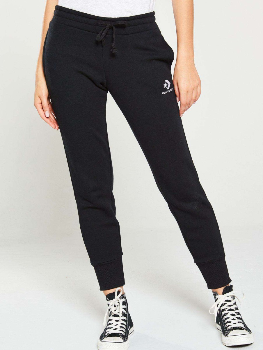 Women * | Converse Star Chevron Emb Signature Pant Black