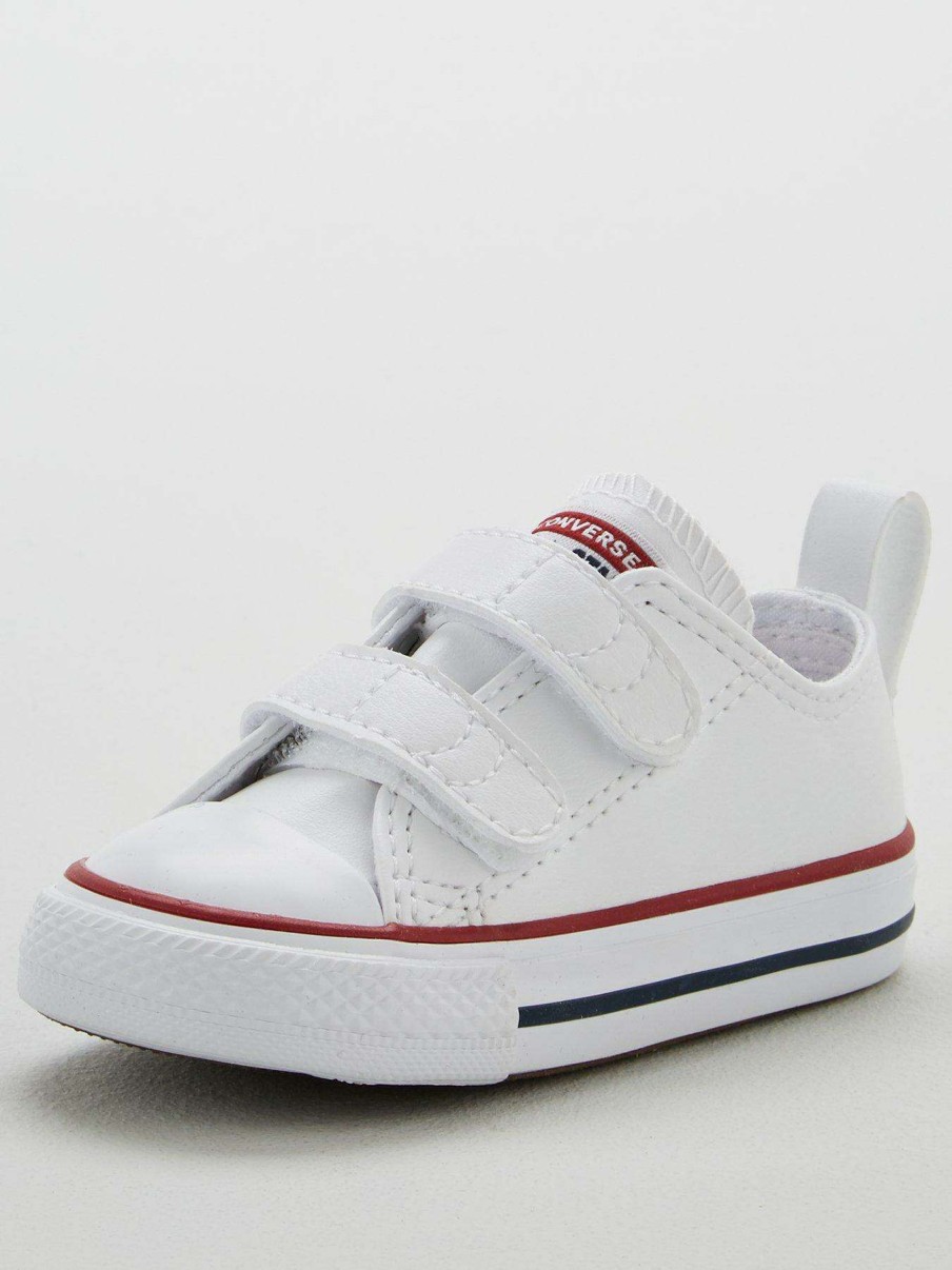 Kids * | Converse Chuck Taylor All Star Infant Unisex Leather 2V Trainers -White