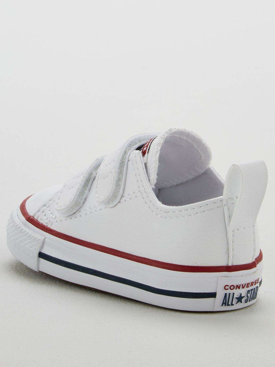 Kids * | Converse Chuck Taylor All Star Infant Unisex Leather 2V Trainers -White