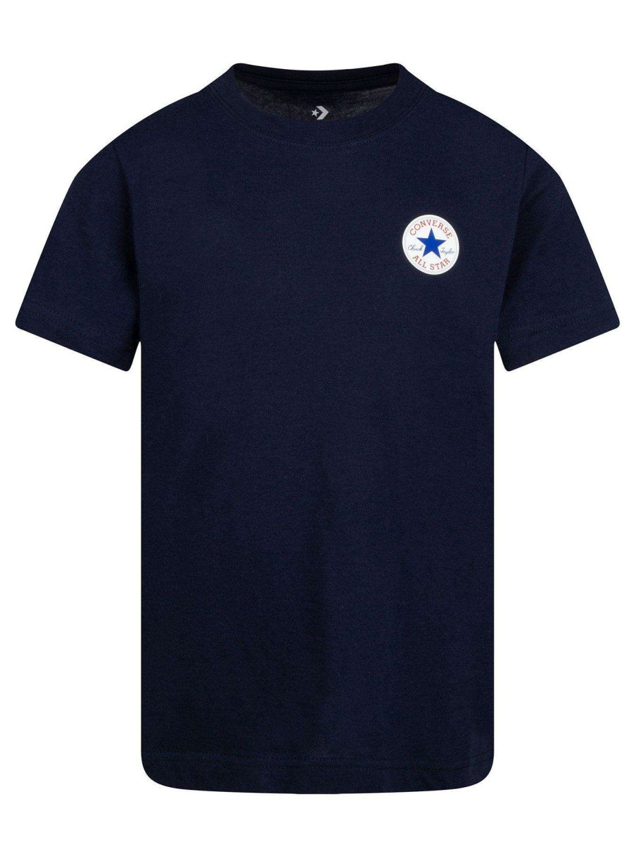 Kids * | Converse Younger Boy Ss Printed Chuck Taylor Patch T-Shirt Navy