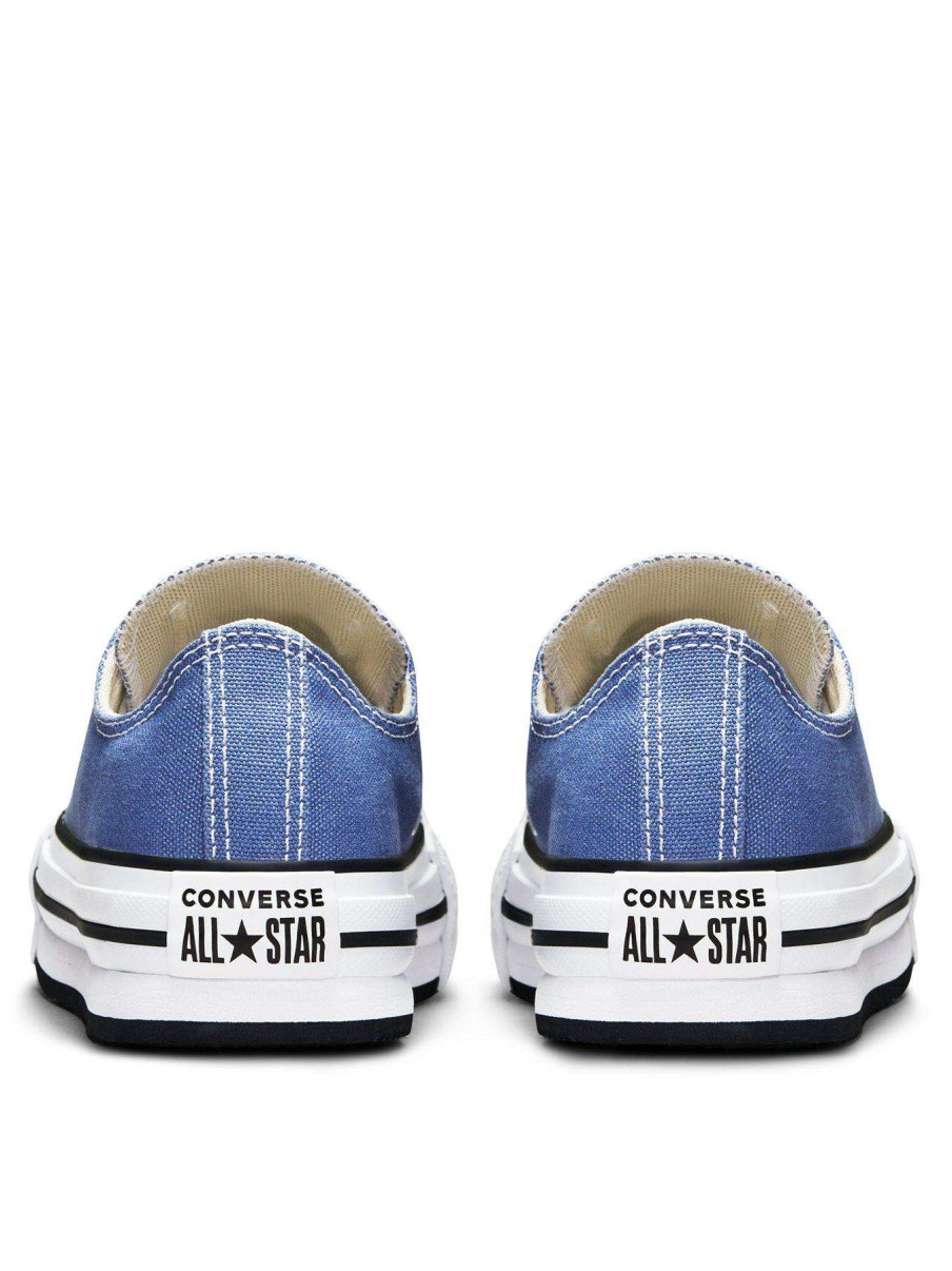 Kids * | Converse Chuck Taylor All Star Ox Childrens Girls Eva Lift Canvas Platform Trainers -Blue/White