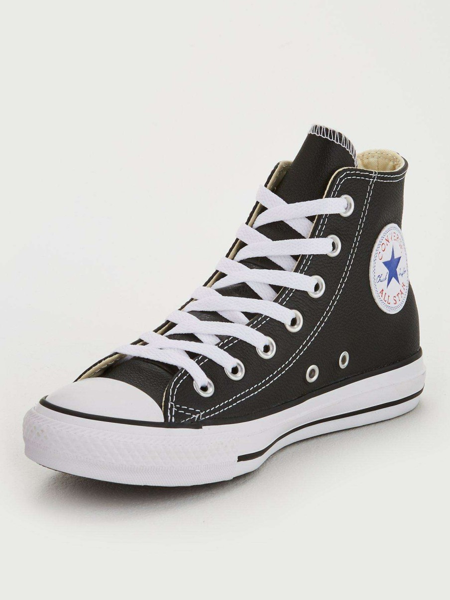 Women * | Converse Chuck Taylor All Star Leather Hi Top Black