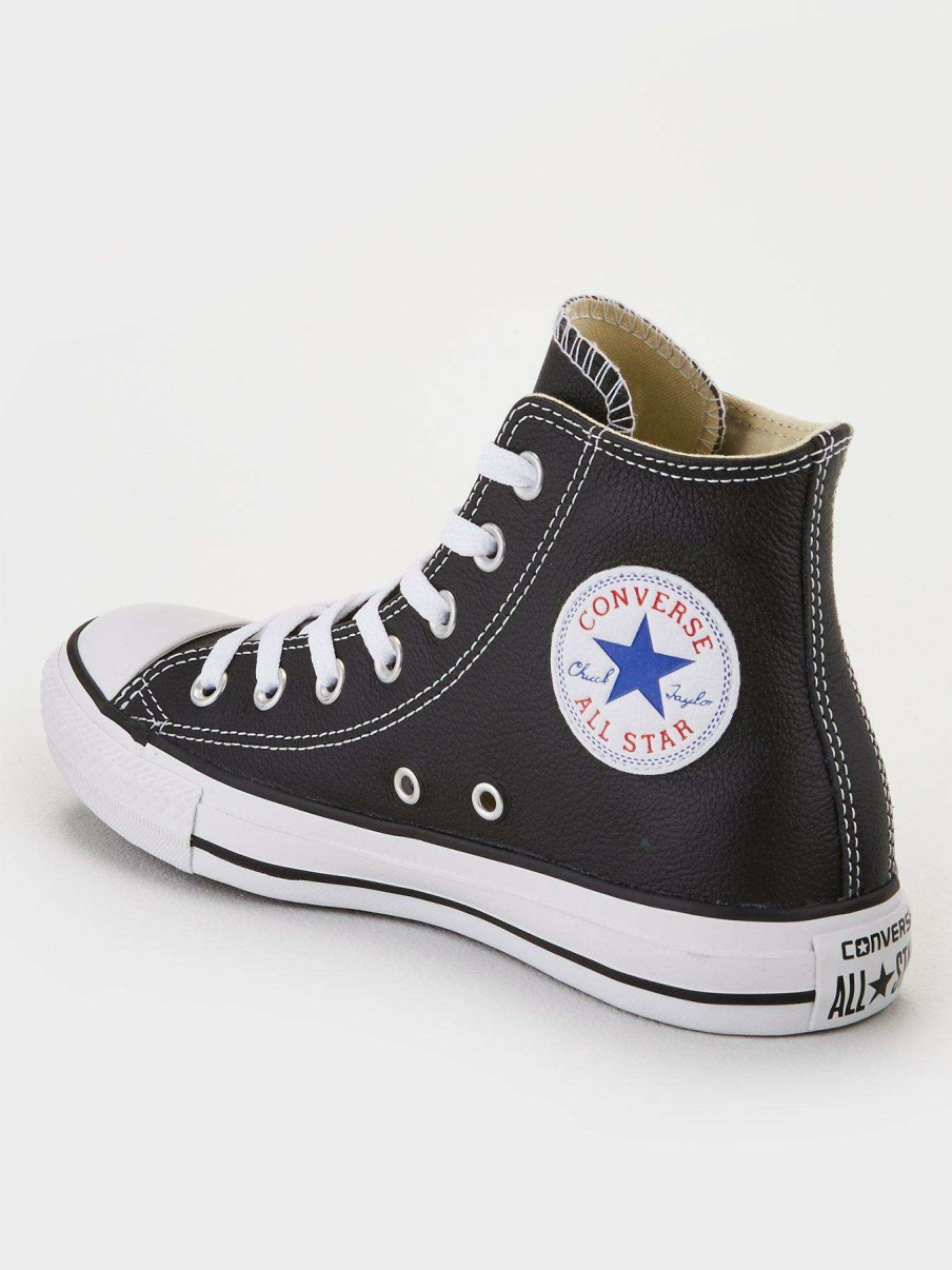 Women * | Converse Chuck Taylor All Star Leather Hi Top Black