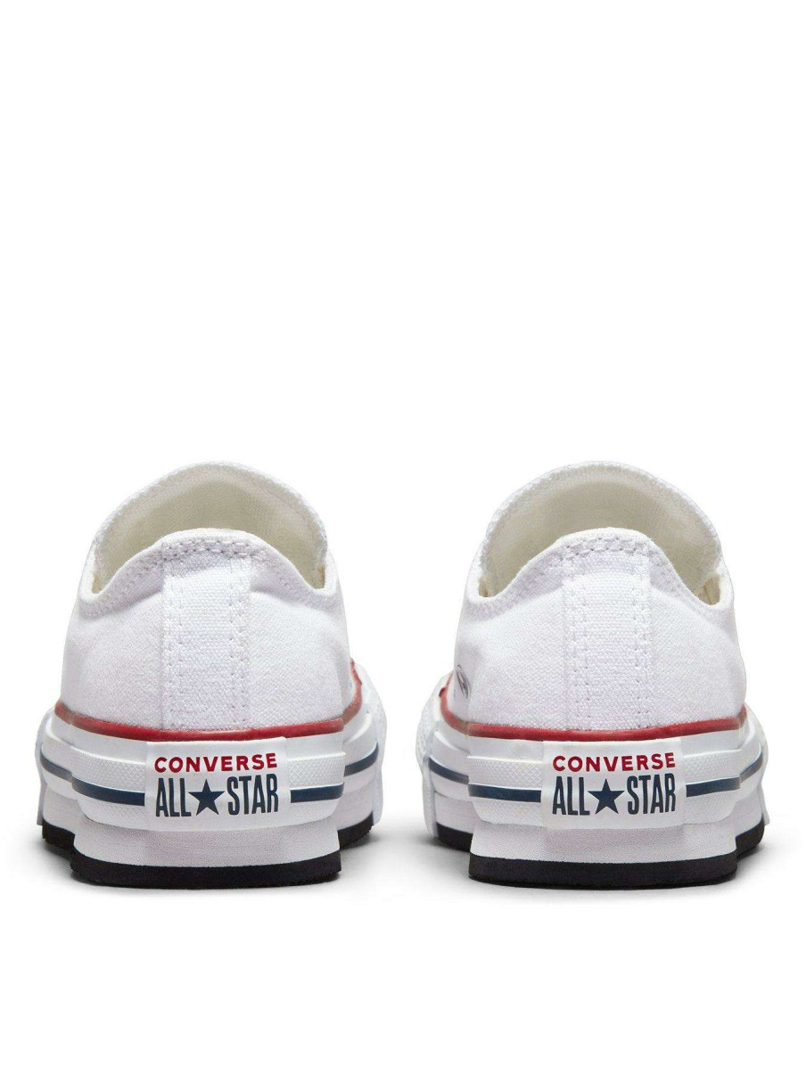 Kids * | Converse Chuck Taylor All Star Ox Childrens Girls Eva Lift Canvas Platform Trainers -White