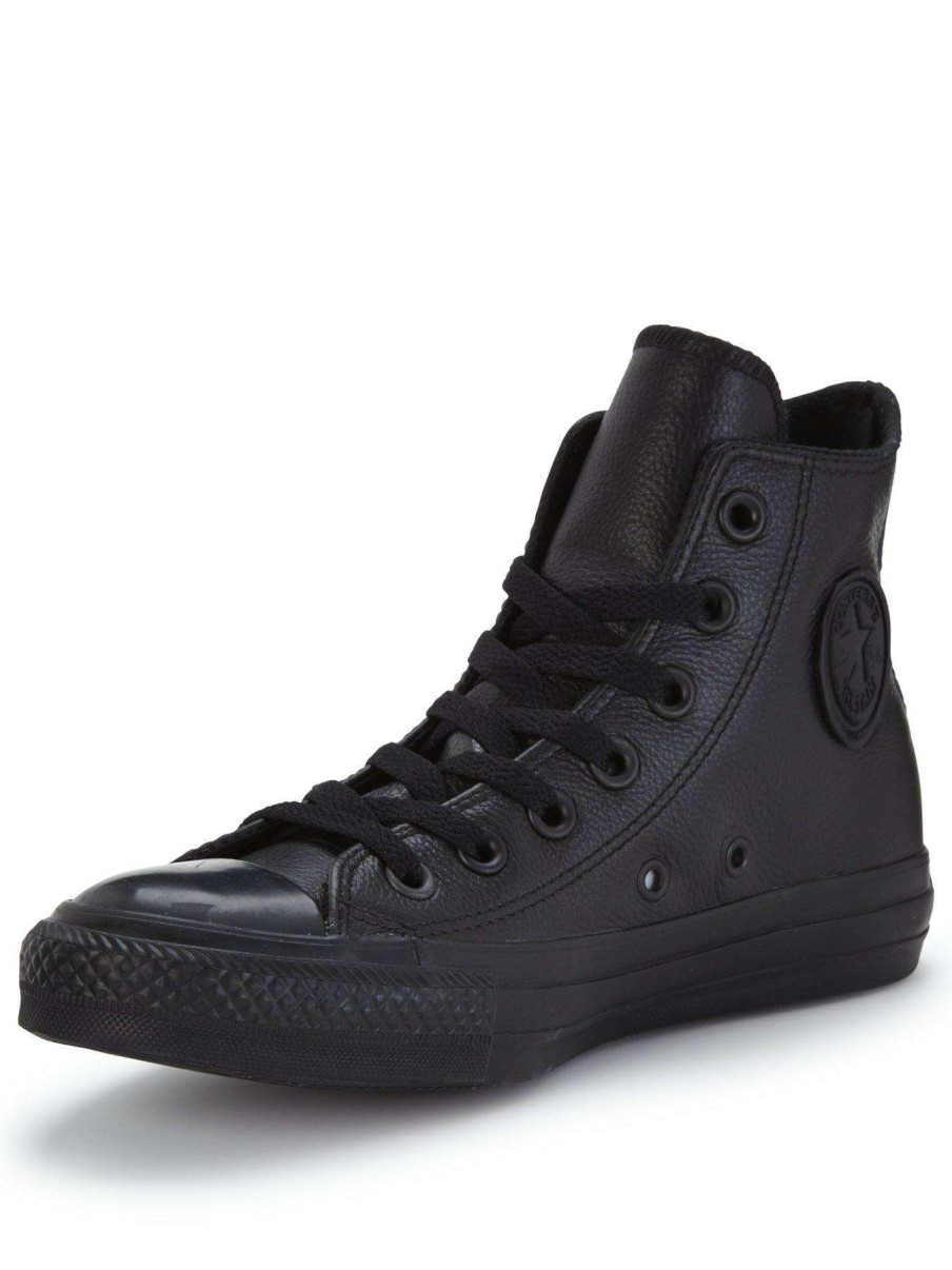 Women * | Converse Chuck Taylor All Star Leather Hi-Tops Black